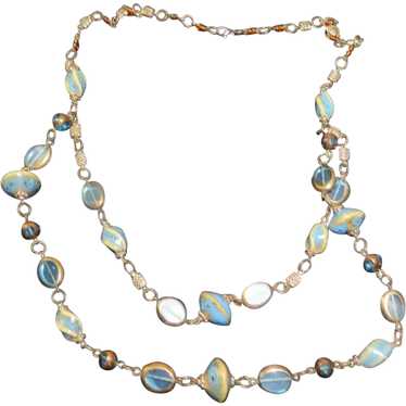 Beautiful Blue Extra Long Necklace - Free shipping
