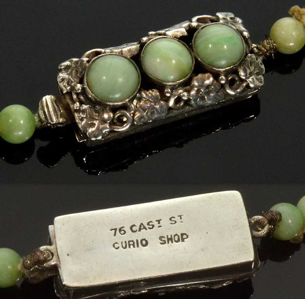 Antique Art Deco Jadeite Jade Bead Necklace 22 1/… - image 4