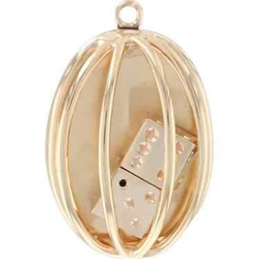 Yellow Gold Vintage Rolling the Dice Pendant - 14k