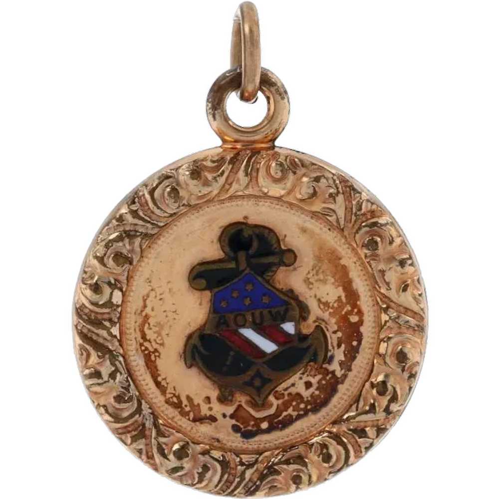 Ancient Order of United Workmen Antique Fob Penda… - image 1