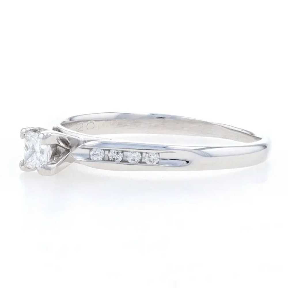 White Gold Diamond Engagement Ring - 14k Princess… - image 3