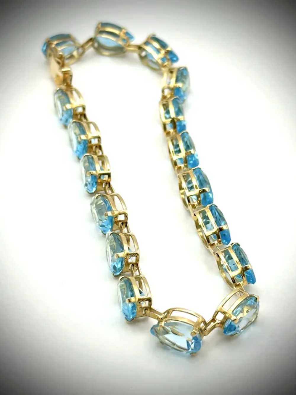 14kt Ladies blue topaz bracelet - image 4