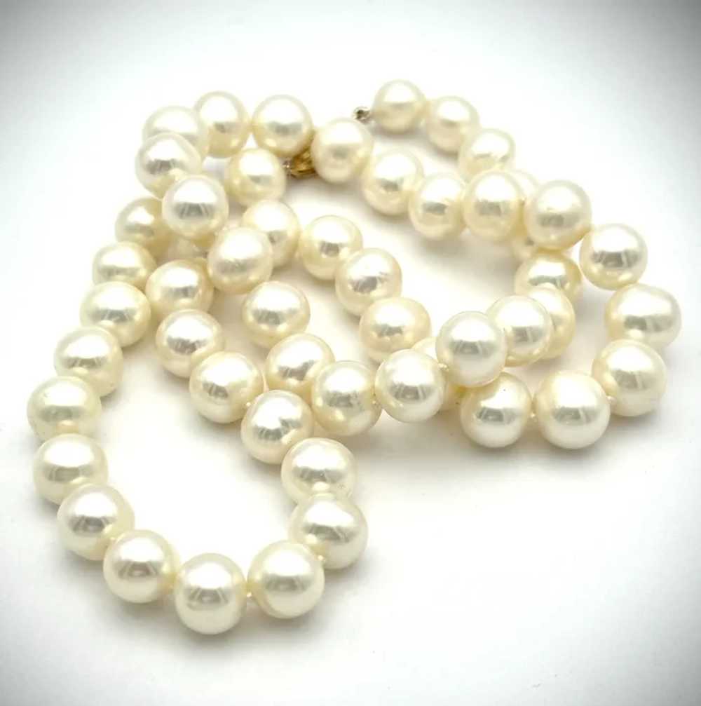 Ladies vintage 14kt white cultured pearls. - image 3