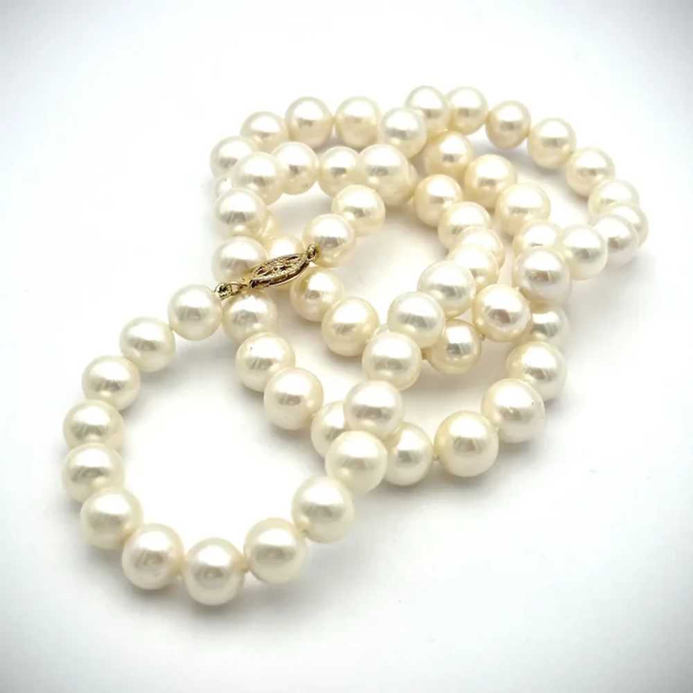 Ladies vintage 14kt white cultured pearls. - image 4