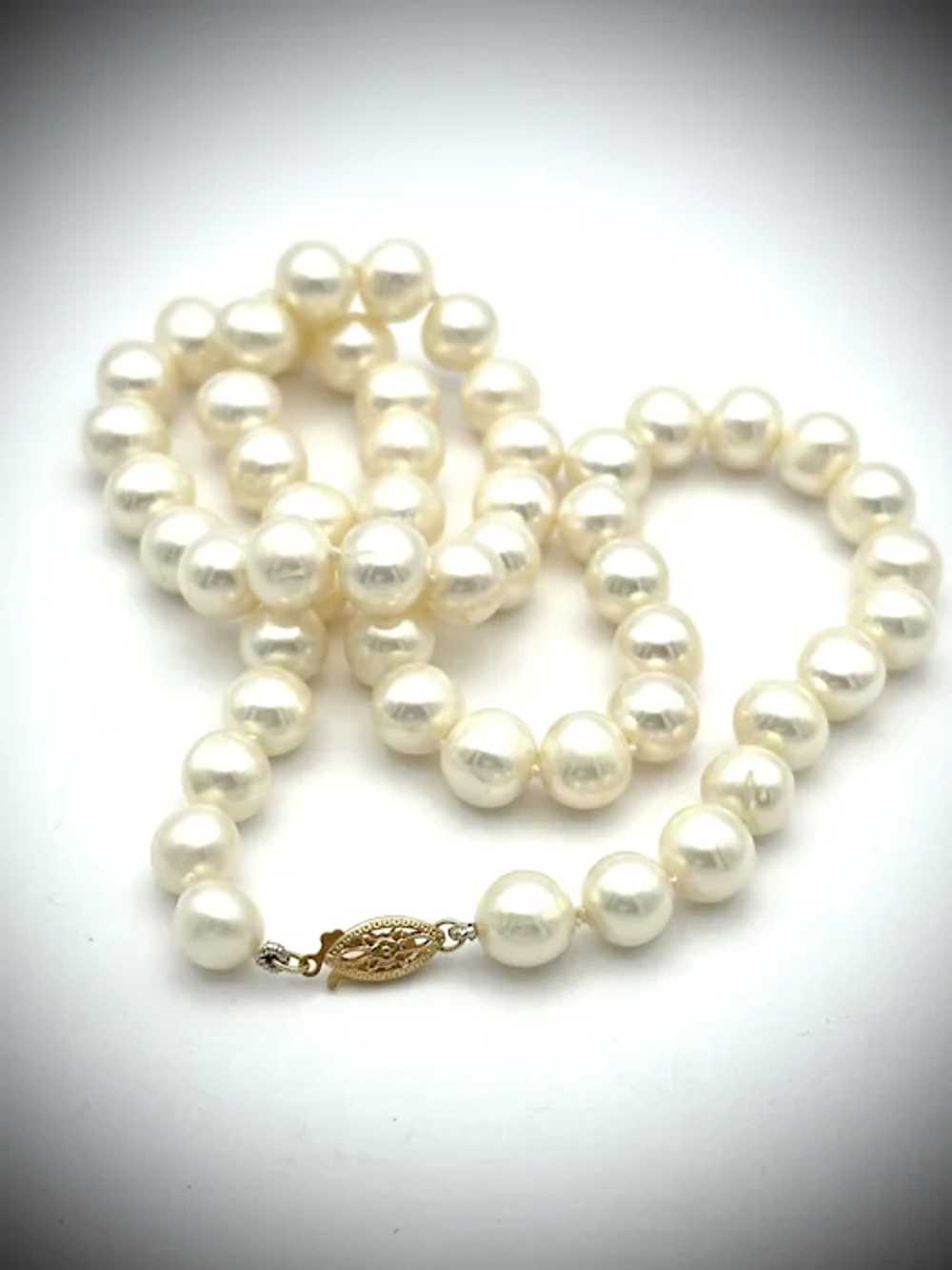 Ladies vintage 14kt white cultured pearls. - image 5
