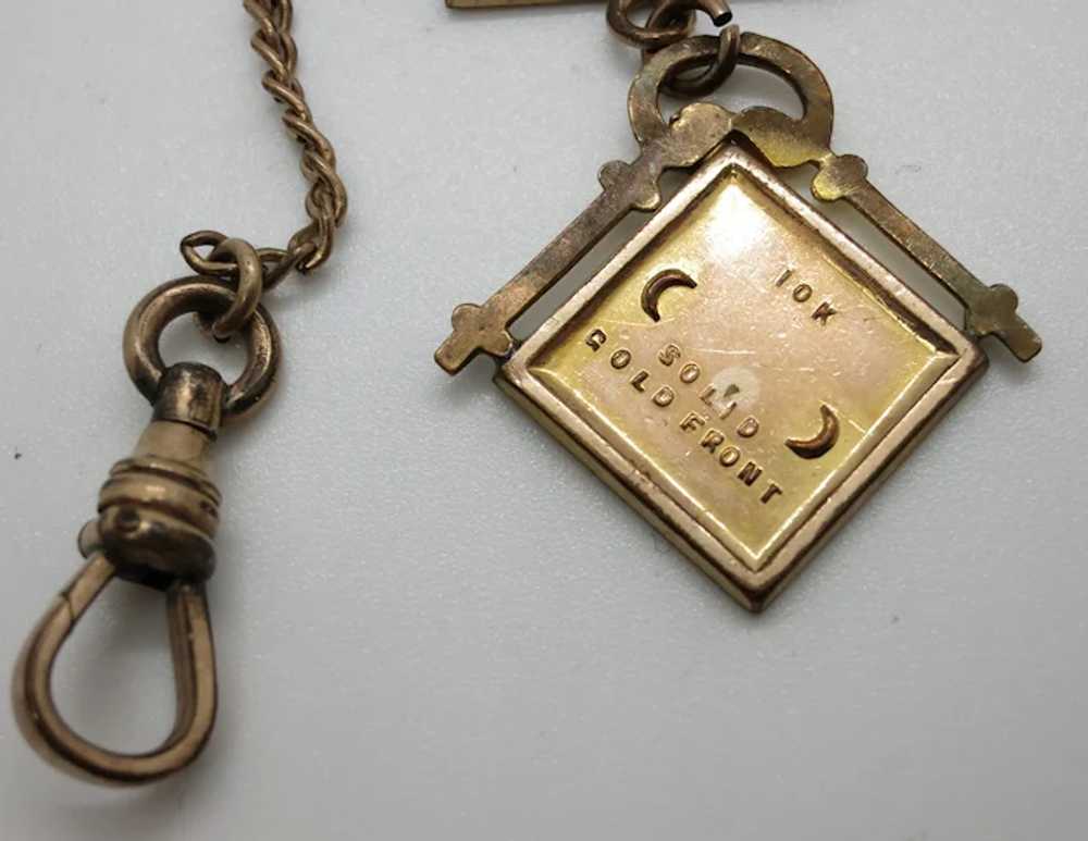 VINTAGE 10k Yellow Gold Fob with Gold Filled Pret… - image 3