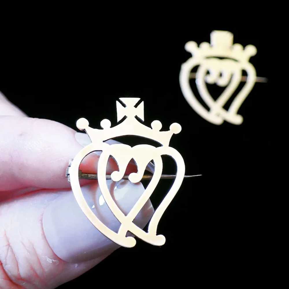 Victorian 9ct Gold His & Hers Scottish Luckenboot… - image 2