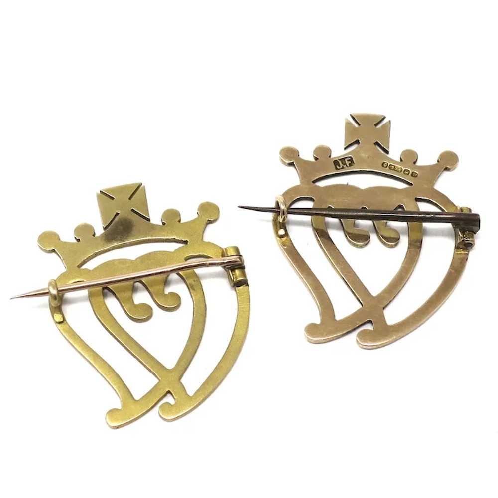 Victorian 9ct Gold His & Hers Scottish Luckenboot… - image 6