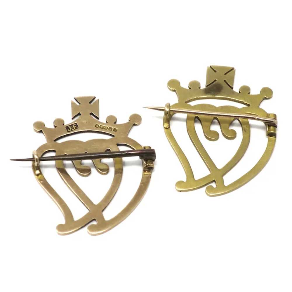 Victorian 9ct Gold His & Hers Scottish Luckenboot… - image 7