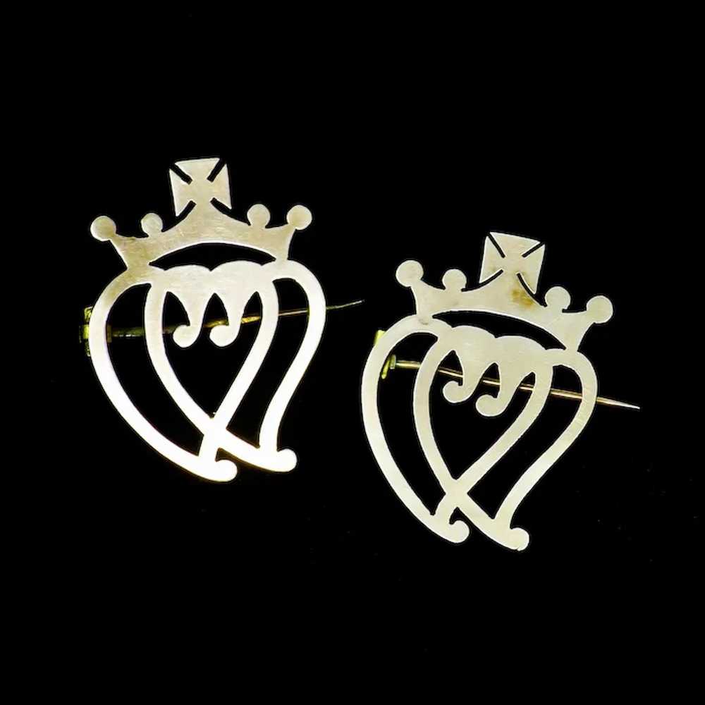 Victorian 9ct Gold His & Hers Scottish Luckenboot… - image 9