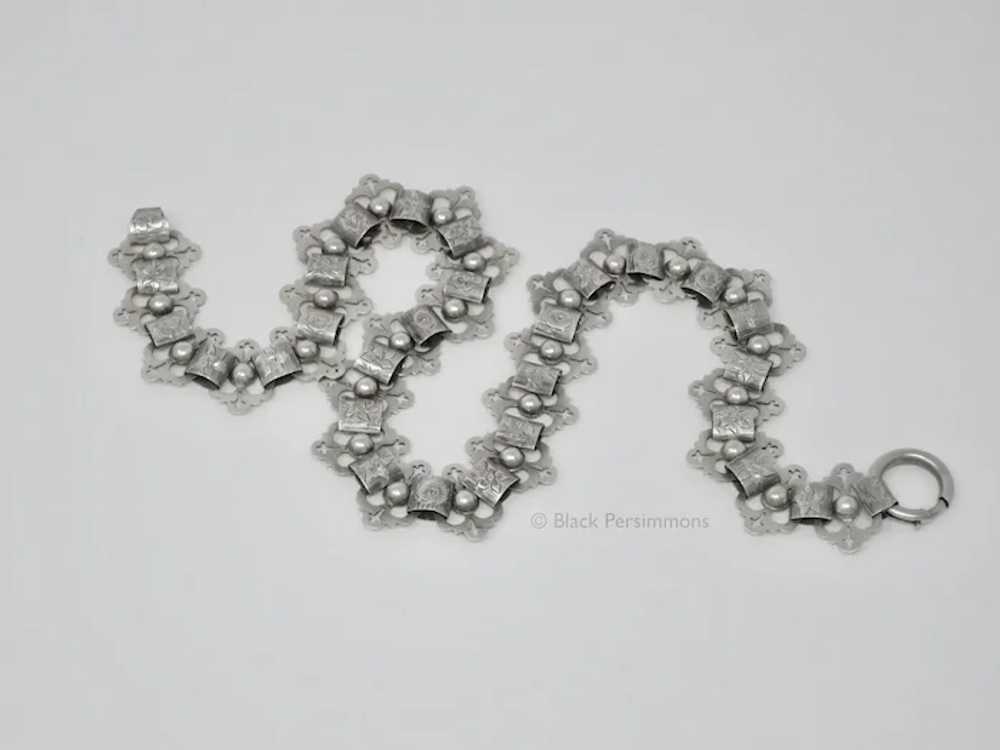 Victorian Sterling Silver 2 Sided Engraved Lacey … - image 5