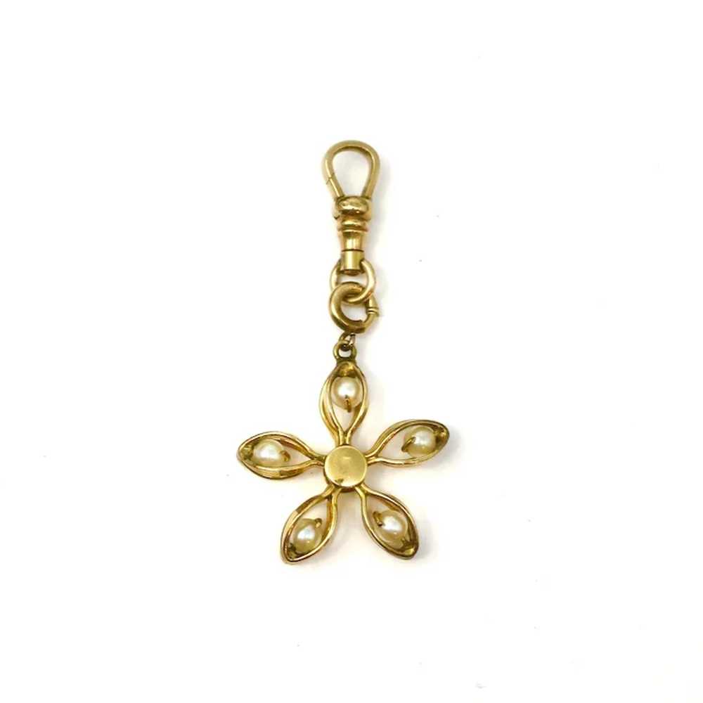 Antique Victorian Rolled Gold Seed Pearl Flower P… - image 4