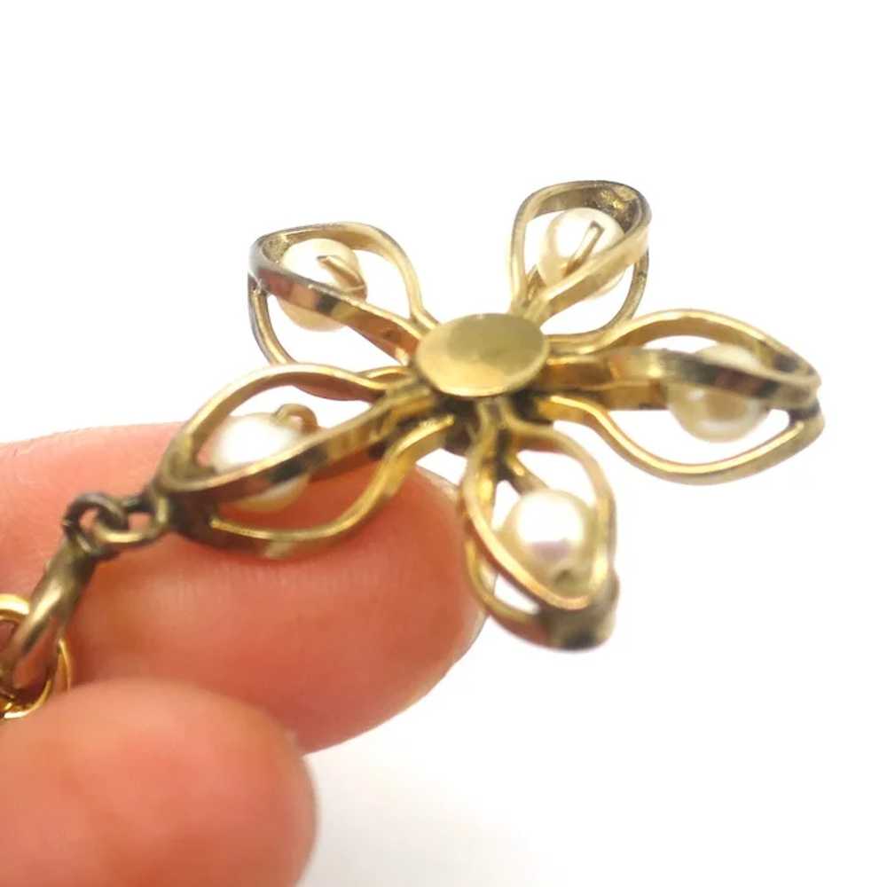 Antique Victorian Rolled Gold Seed Pearl Flower P… - image 6