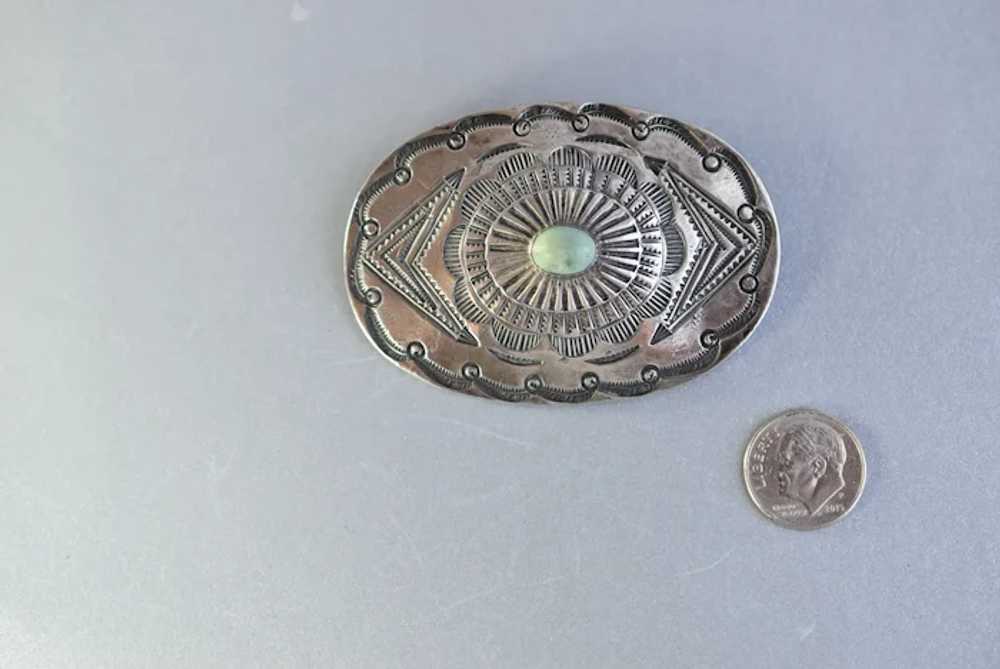 Old Pawn Large Native American Navajo Sterling Si… - image 4