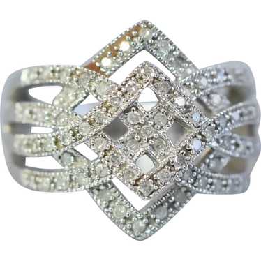 Vintage ZRW Estate Designer Diamonds And White Go… - image 1