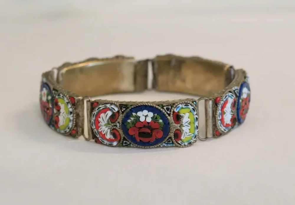 Antique Micro Mosaic bracelet, gilt metal, 19th c… - image 10