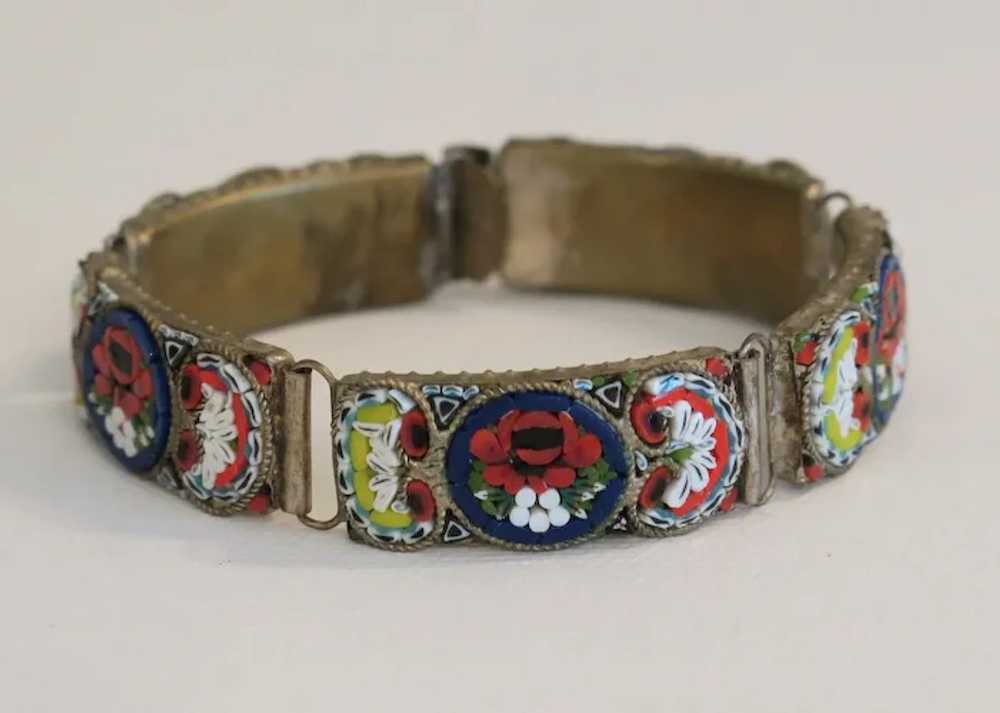 Antique Micro Mosaic bracelet, gilt metal, 19th c… - image 2