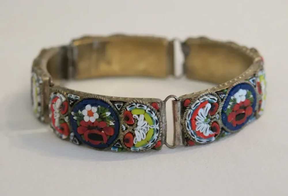 Antique Micro Mosaic bracelet, gilt metal, 19th c… - image 3