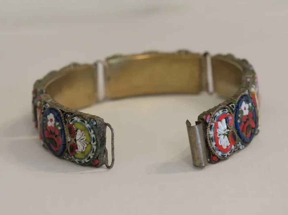 Antique Micro Mosaic bracelet, gilt metal, 19th c… - image 5