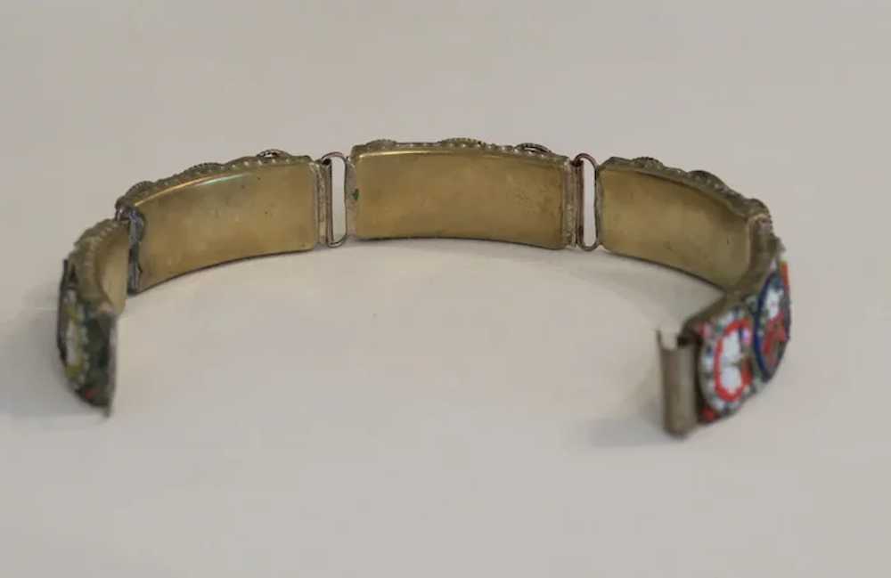 Antique Micro Mosaic bracelet, gilt metal, 19th c… - image 6