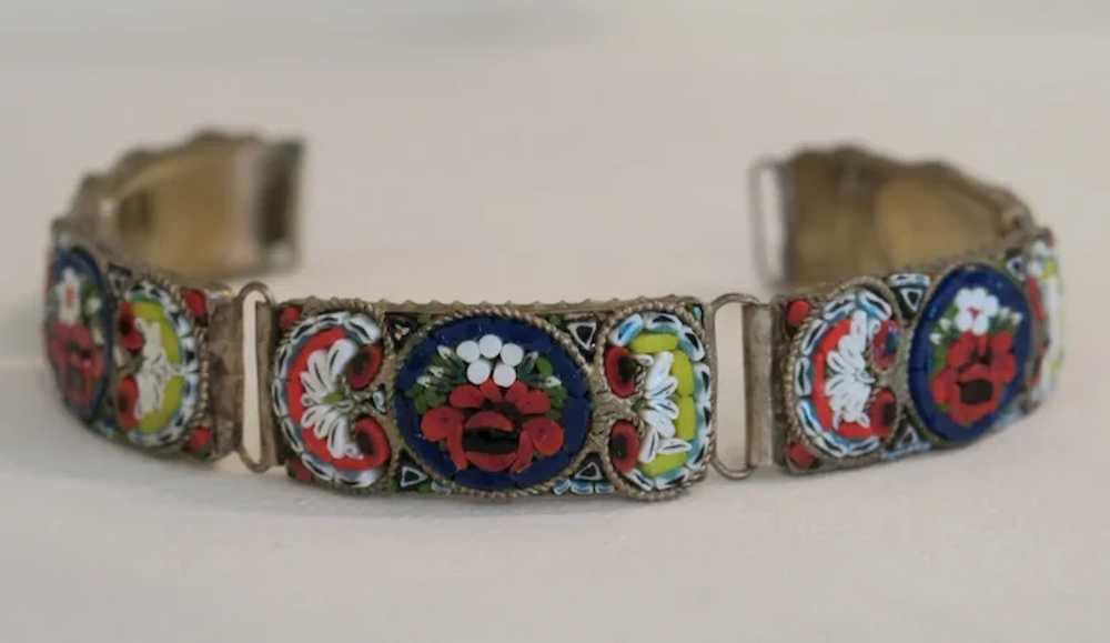 Antique Micro Mosaic bracelet, gilt metal, 19th c… - image 7