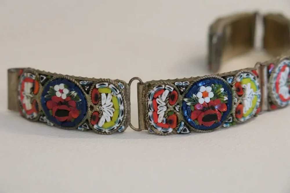 Antique Micro Mosaic bracelet, gilt metal, 19th c… - image 8