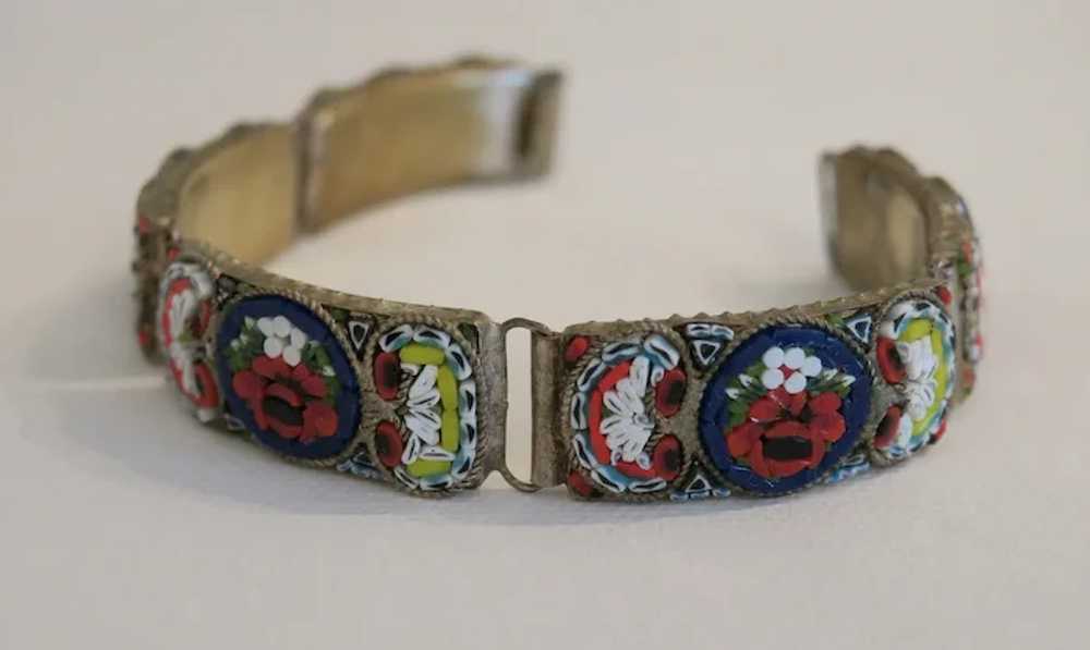 Antique Micro Mosaic bracelet, gilt metal, 19th c… - image 9