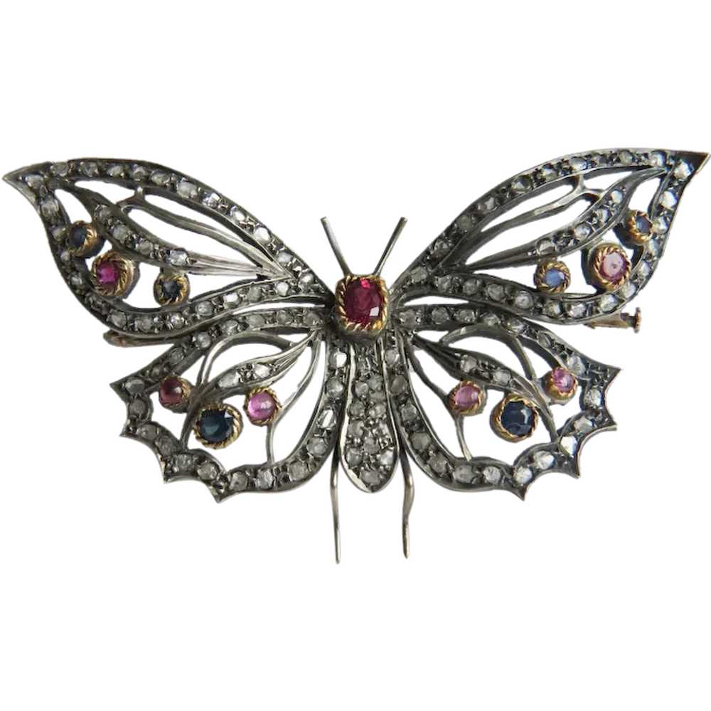 Art Nouveau Diamond butterfly brooch, ca. 1900 - image 1