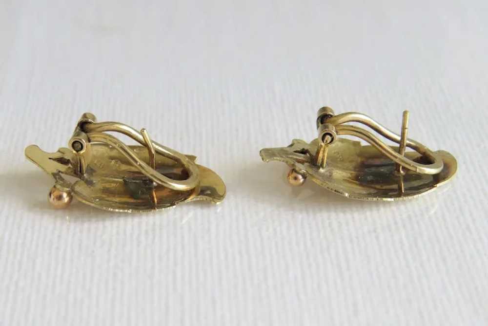 Vintage 14 k yellow gold ear clips, ca. 1960 - image 3