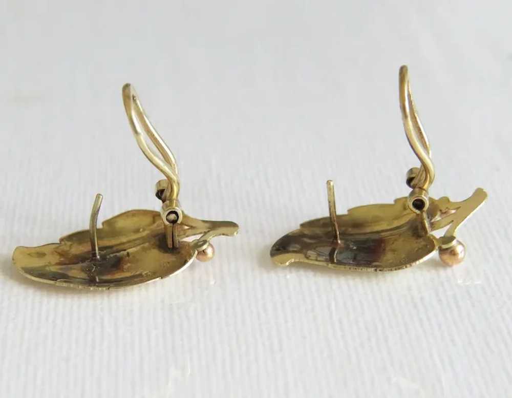 Vintage 14 k yellow gold ear clips, ca. 1960 - image 4