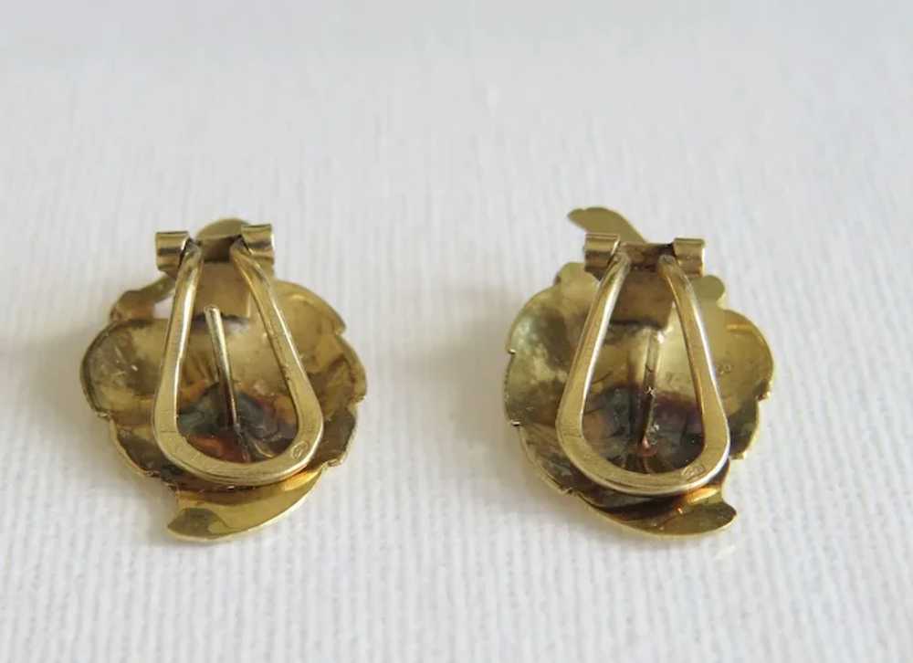 Vintage 14 k yellow gold ear clips, ca. 1960 - image 6