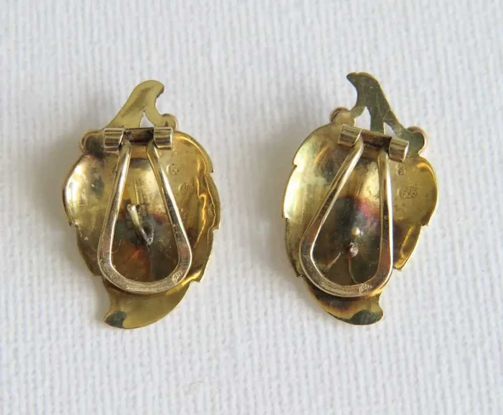 Vintage 14 k yellow gold ear clips, ca. 1960 - image 7