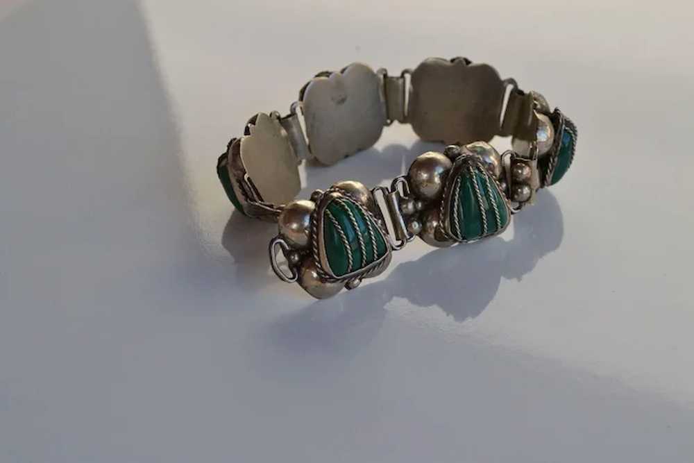 Art Deco Mexican handmade sterling silver & carve… - image 2