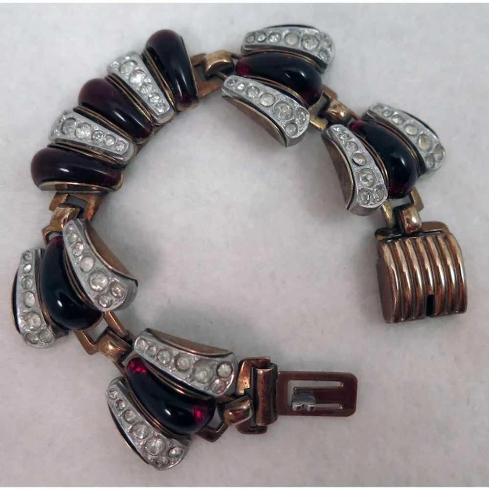 Vintage Red Rhinestone Bracelet - image 2