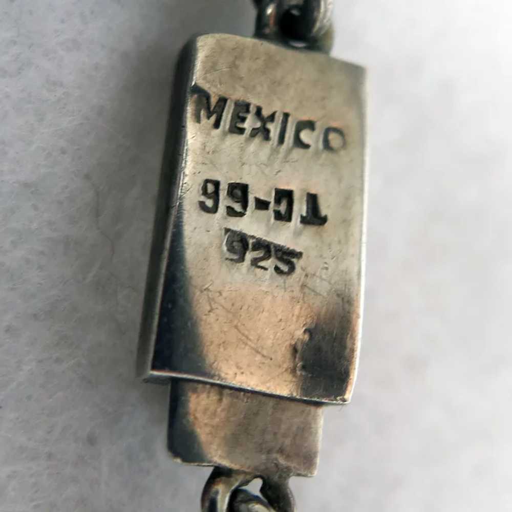 Vintage Mexican Sterling Turquoise Necklace - image 4
