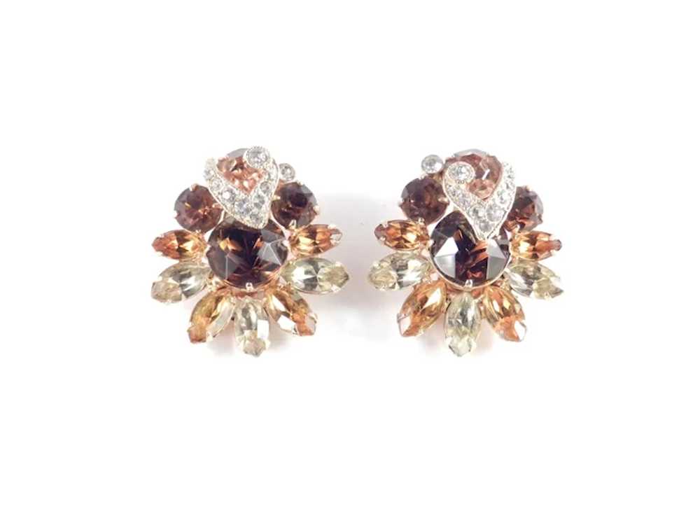 Eisenberg Large Layered Rhinestone Earrings - image 2