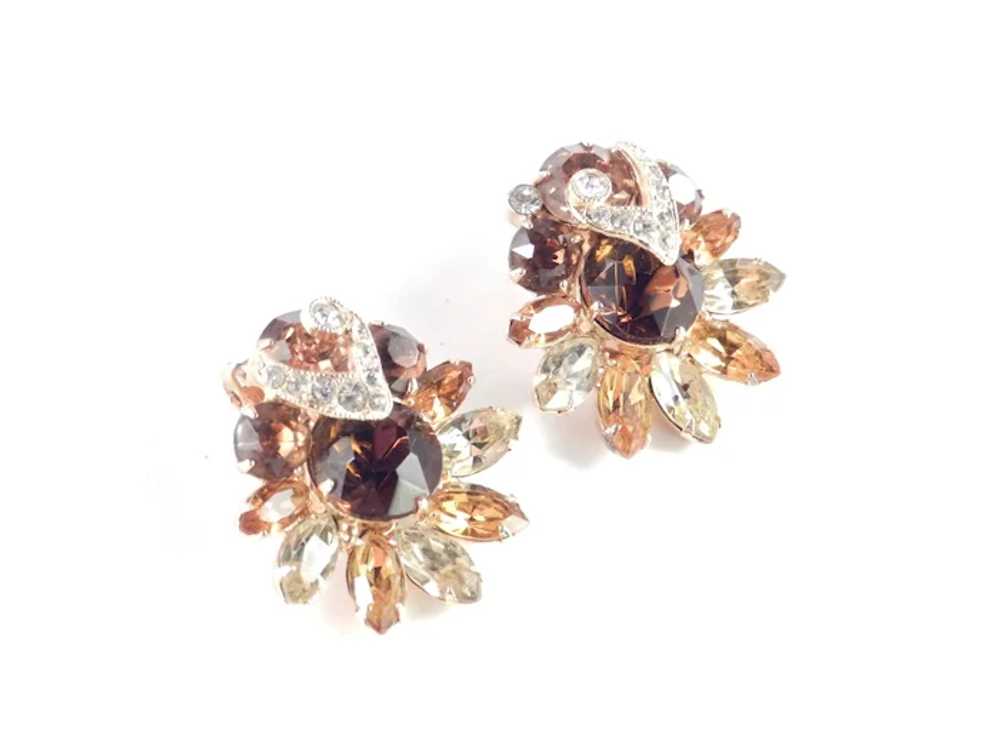 Eisenberg Large Layered Rhinestone Earrings - image 3