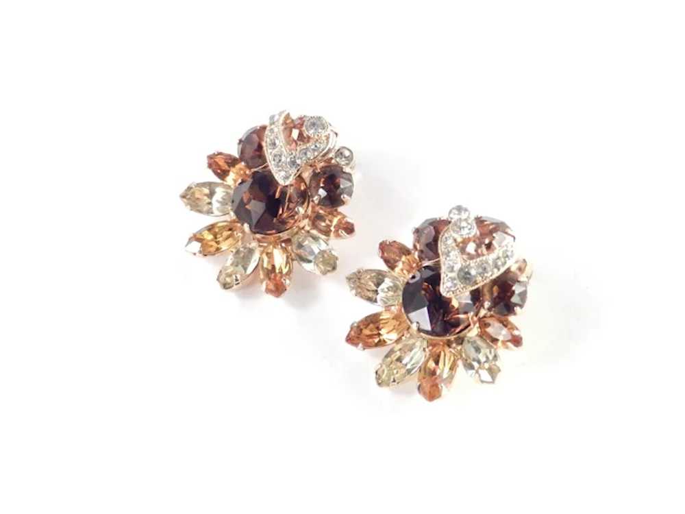 Eisenberg Large Layered Rhinestone Earrings - image 4