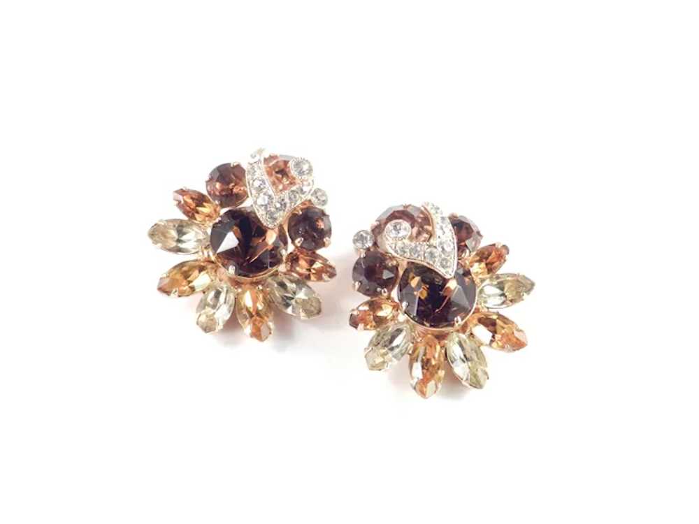 Eisenberg Large Layered Rhinestone Earrings - image 5