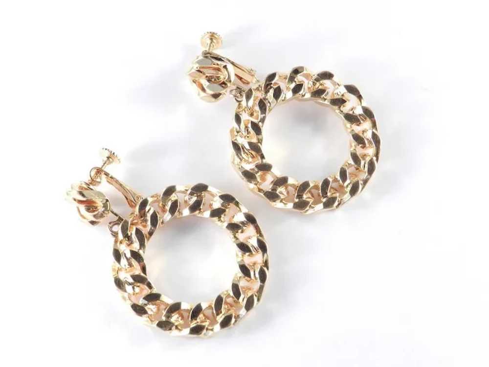 Vendome Chain Link Hoop Dangle Earrings - image 2