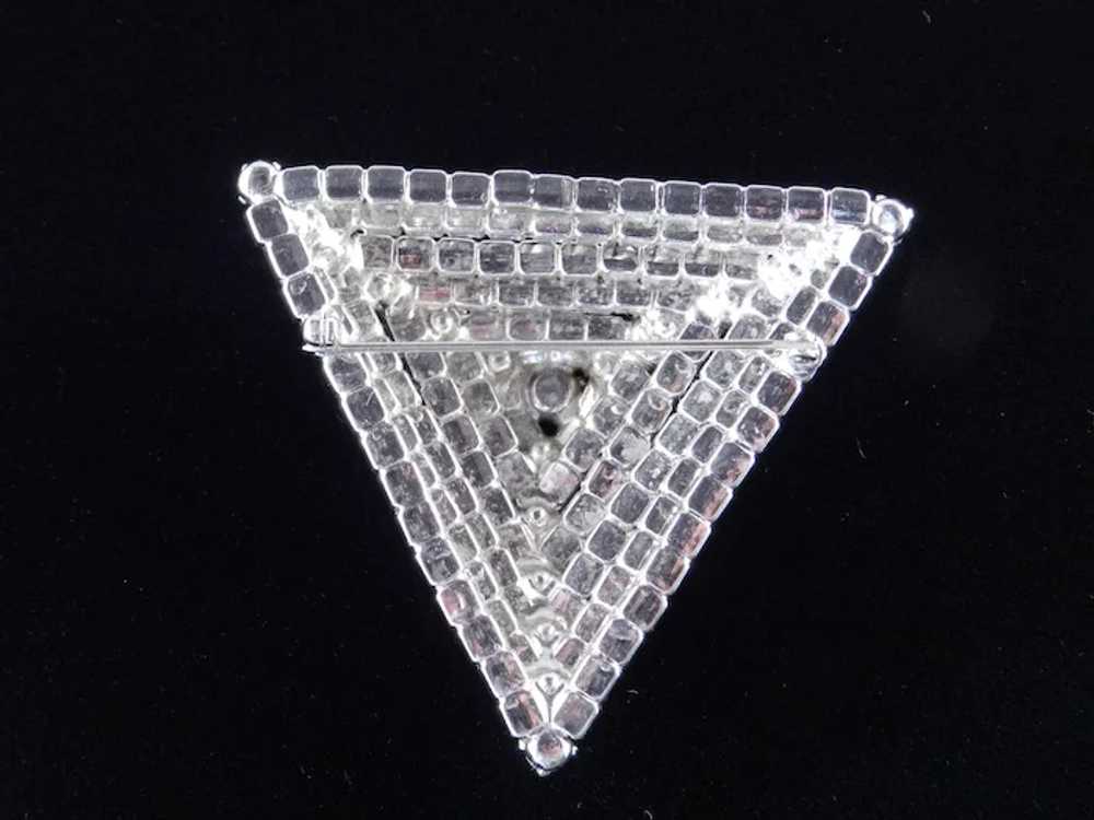 Huge Rhinestone Pyramid Triangle Brooch Pin - image 6