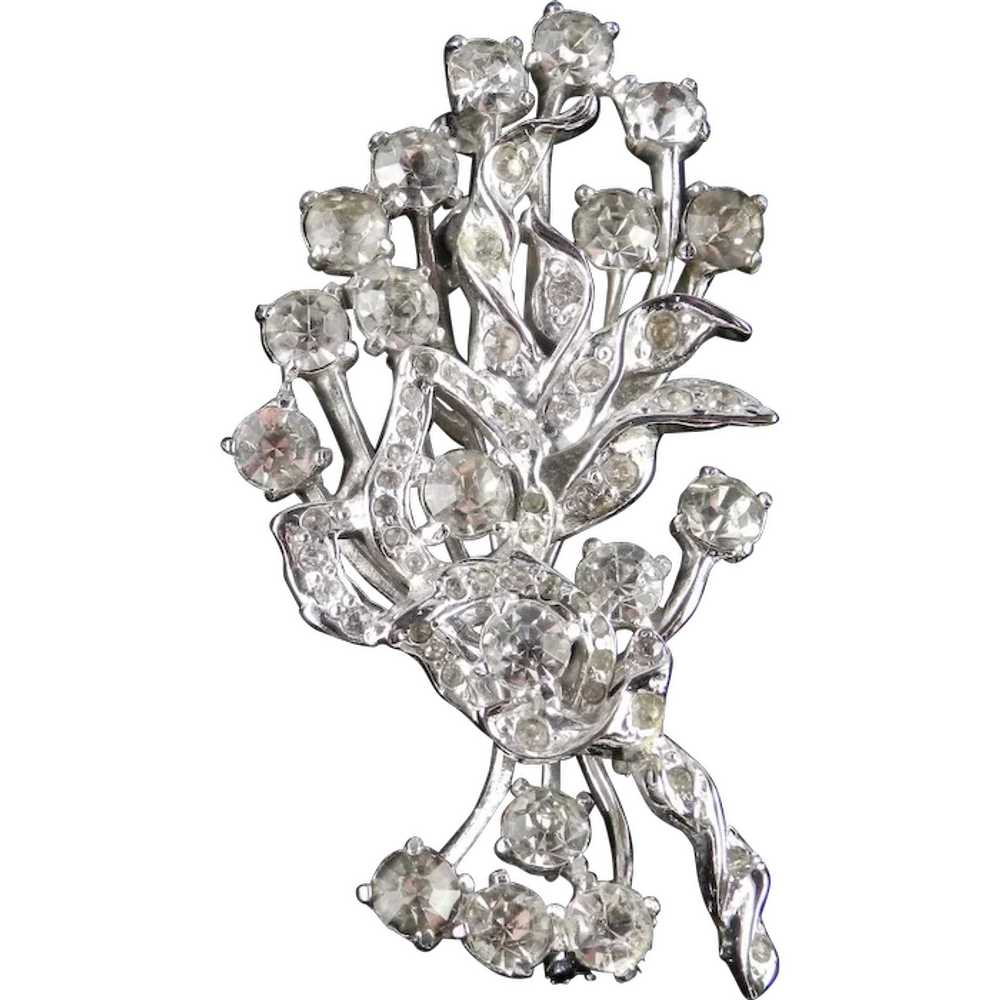 Eisenberg Original Sterling Silver Rhinestone Bro… - image 1