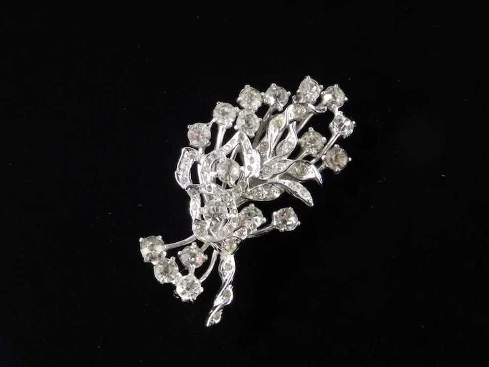 Eisenberg Original Sterling Silver Rhinestone Bro… - image 2