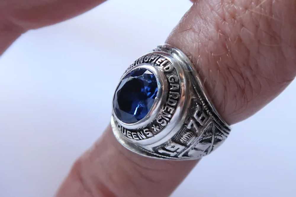 Vintage Sterling Silver Synthetic Sapphire 1976 C… - image 8