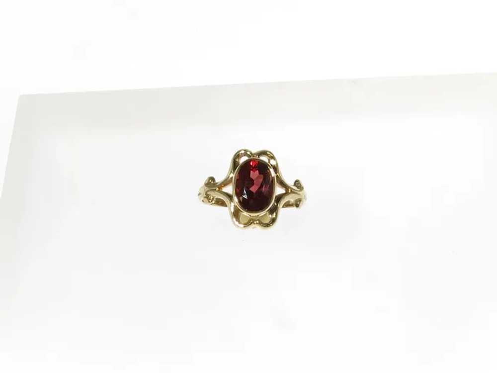 Vintage 14kt Gold Garnet Ring - image 2