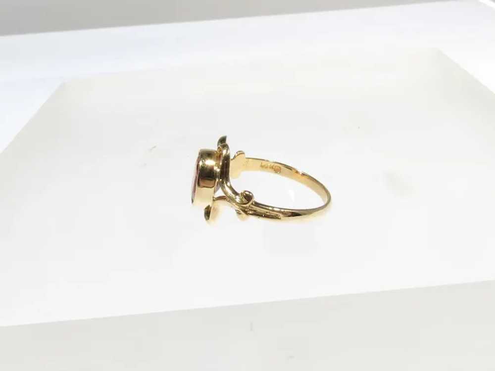 Vintage 14kt Gold Garnet Ring - image 3