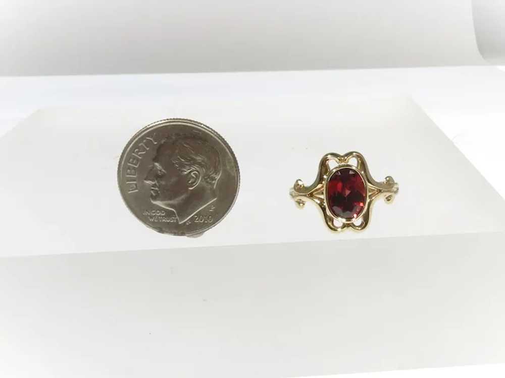 Vintage 14kt Gold Garnet Ring - image 6