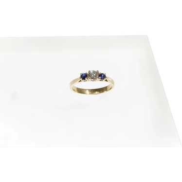 Diamond and Sapphire Three Stone Ring