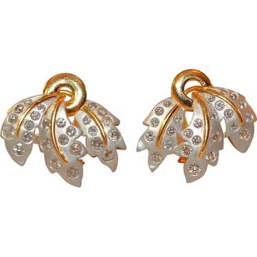 Rex 14K Yellow and White Gold and Diamond Earrings - image 1