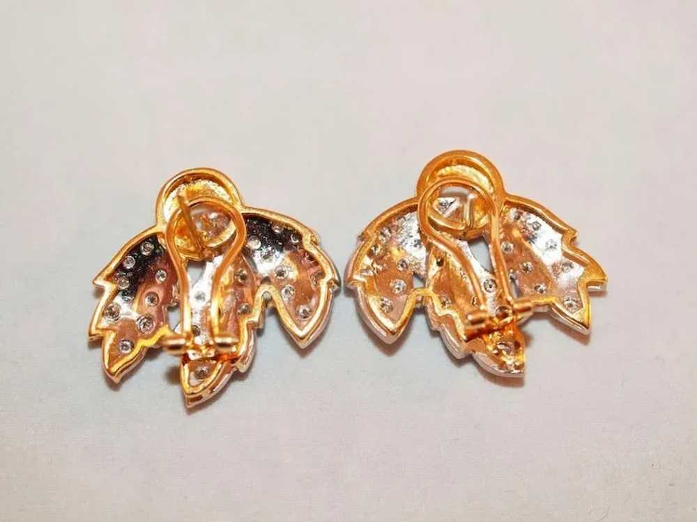Rex 14K Yellow and White Gold and Diamond Earrings - image 2